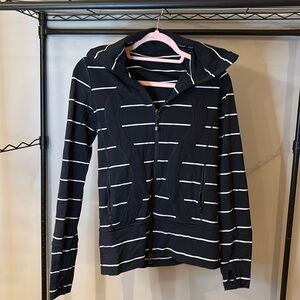 Lululemon Stride Hoodie Jacket Black White Sailor Stripe